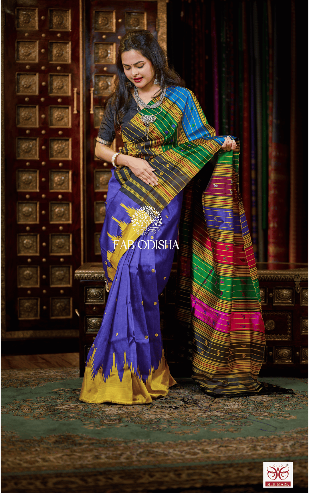 TEJASVI SURABHI BERHAMPURI DOUBLE AANCHAL PURE SILK PATTA SAREE