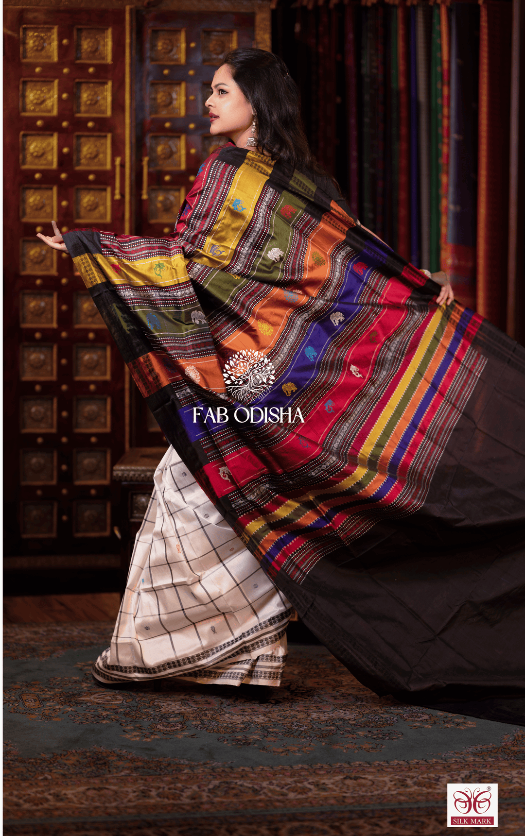 REGAL VASTRA VANDANA BERHAMPURI DOUBLE AANCHAL PURE SILK PATTA SAREE