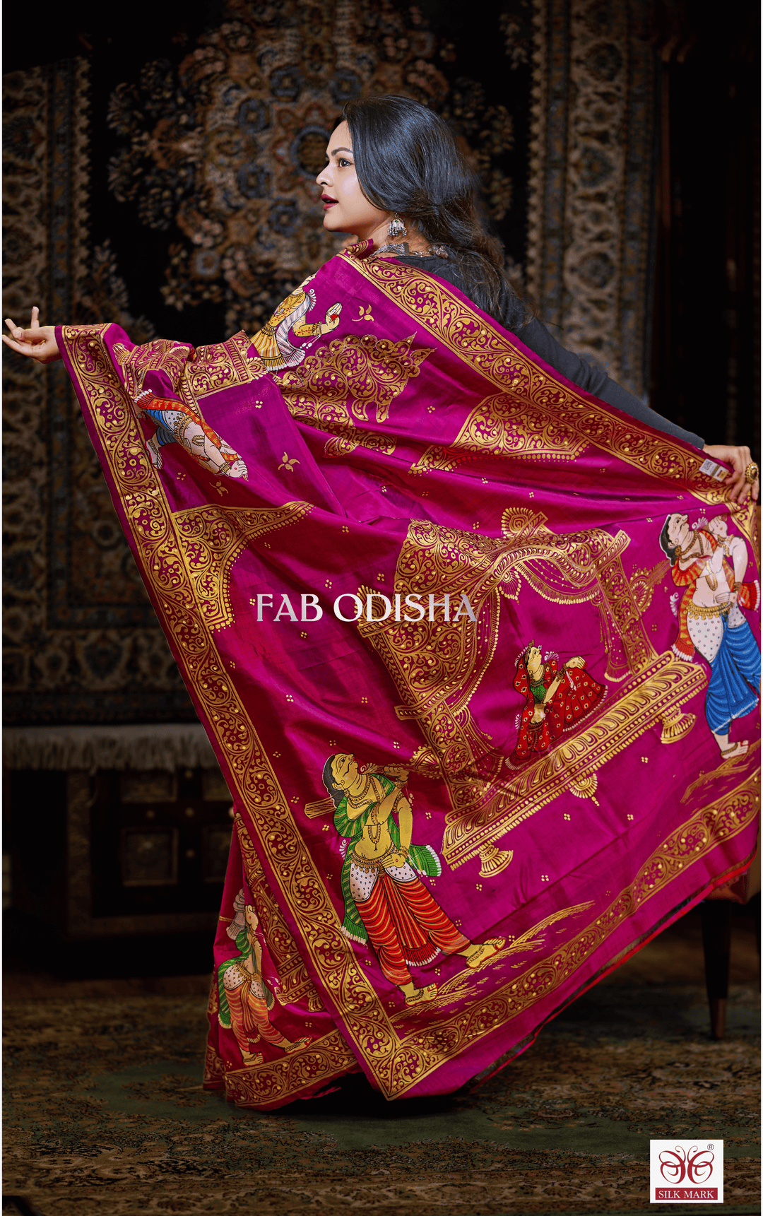 MESMERISING DOLI BARAAT THEME PATTACHITRA PURE SILK SAREE