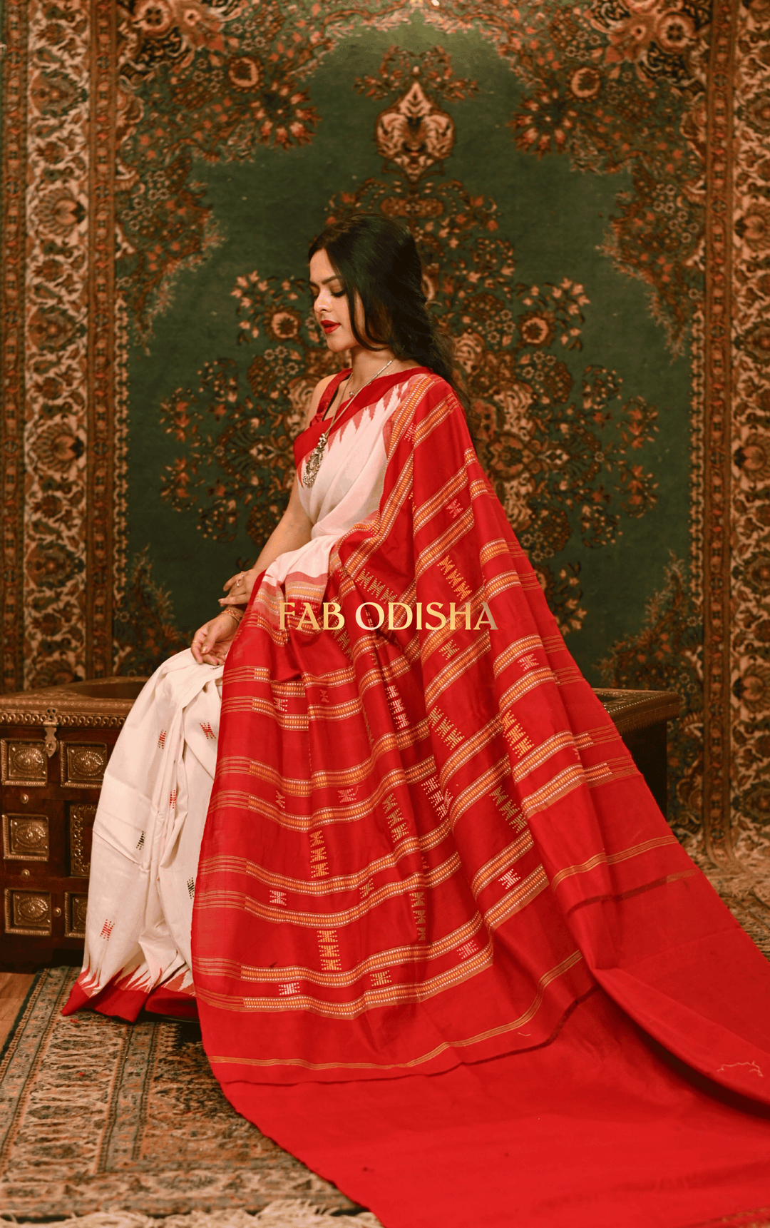 SATRANI TEMPLE THEME ORGANIC DYED KOTPAD SAREE