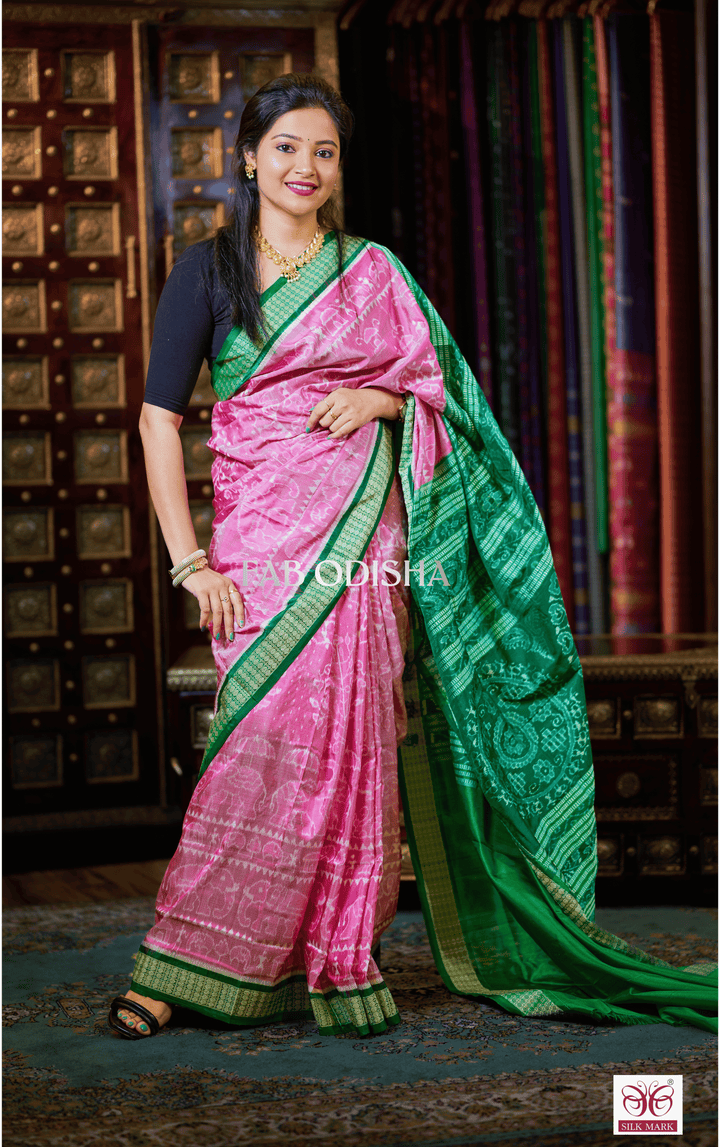 NOOR E SILK EXCLUSIVE SAMBALPURI HANDLOOM PURE SILK SAREE