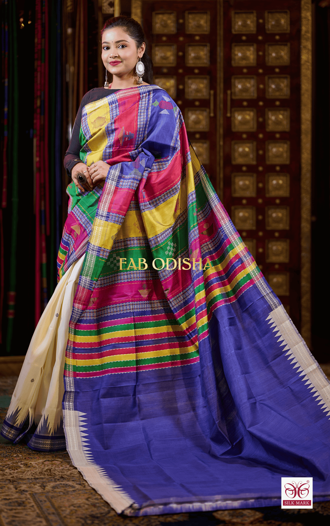 CHANDRAKALA BERHAMPURI DOUBLE AANCHAL PURE SILK PATTA SAREE