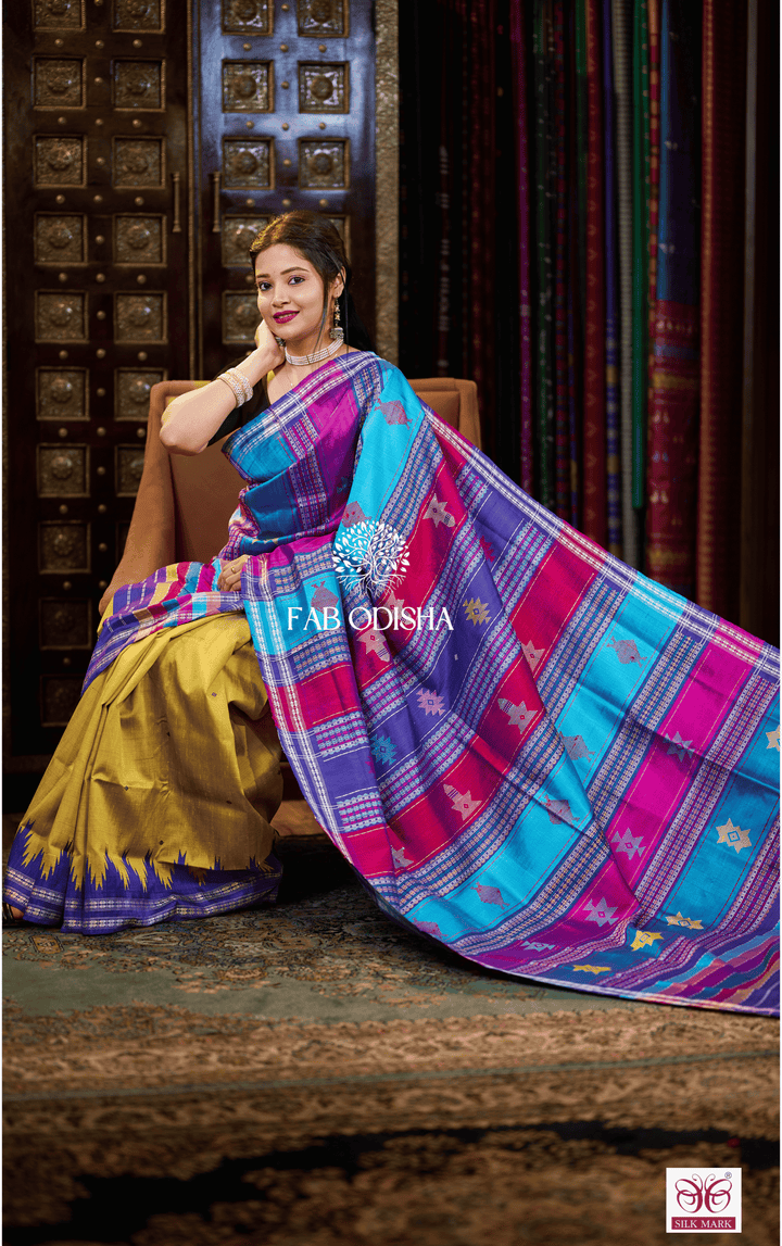 PARAM SUNDARI BERHAMPURI DOUBLE AANCHAL PURE SILK PATTA SAREE