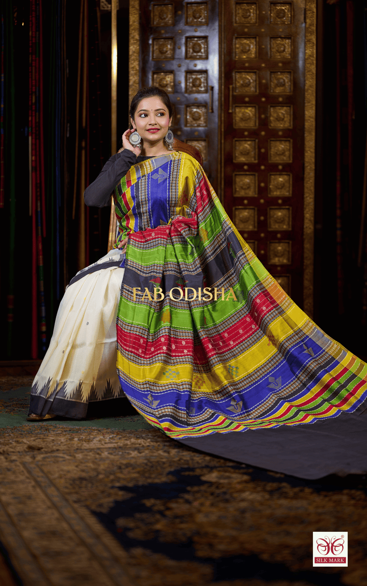 CHAN CHAL MADHURI BERHAMPURI DOUBLE AANCHAL PURE SILK PATTA SAREE