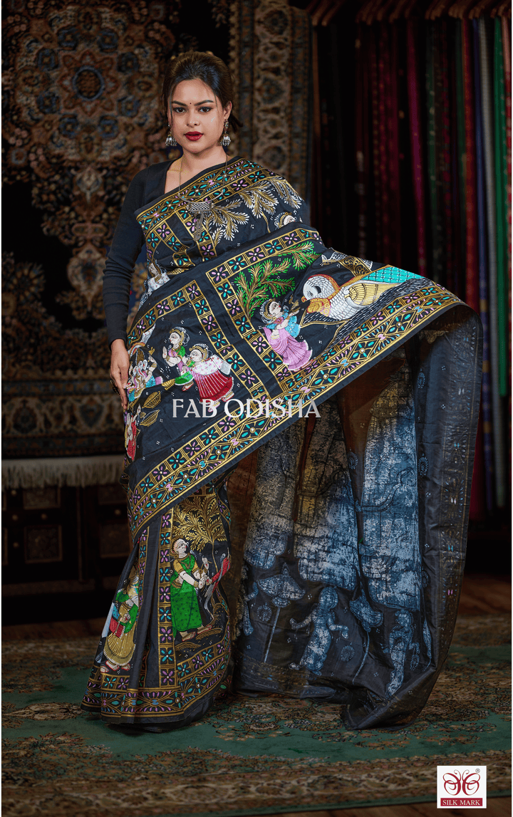 ODISHA ALL FESTIVALS THEMED PATTACHITRA PURE SILK SAREE