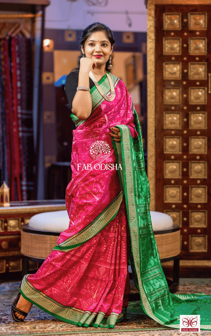 RAGA HAMSADHVANI SAMBALPURI HANDLOOM PURE SILK SAREE