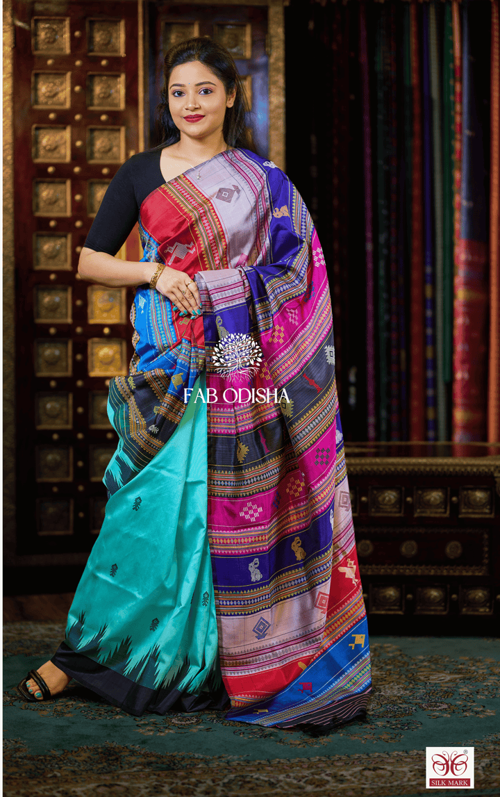 SHUBH SHRINGAR BERHAMPURI DOUBLE AANCHAL PURE SILK PATTA SAREE