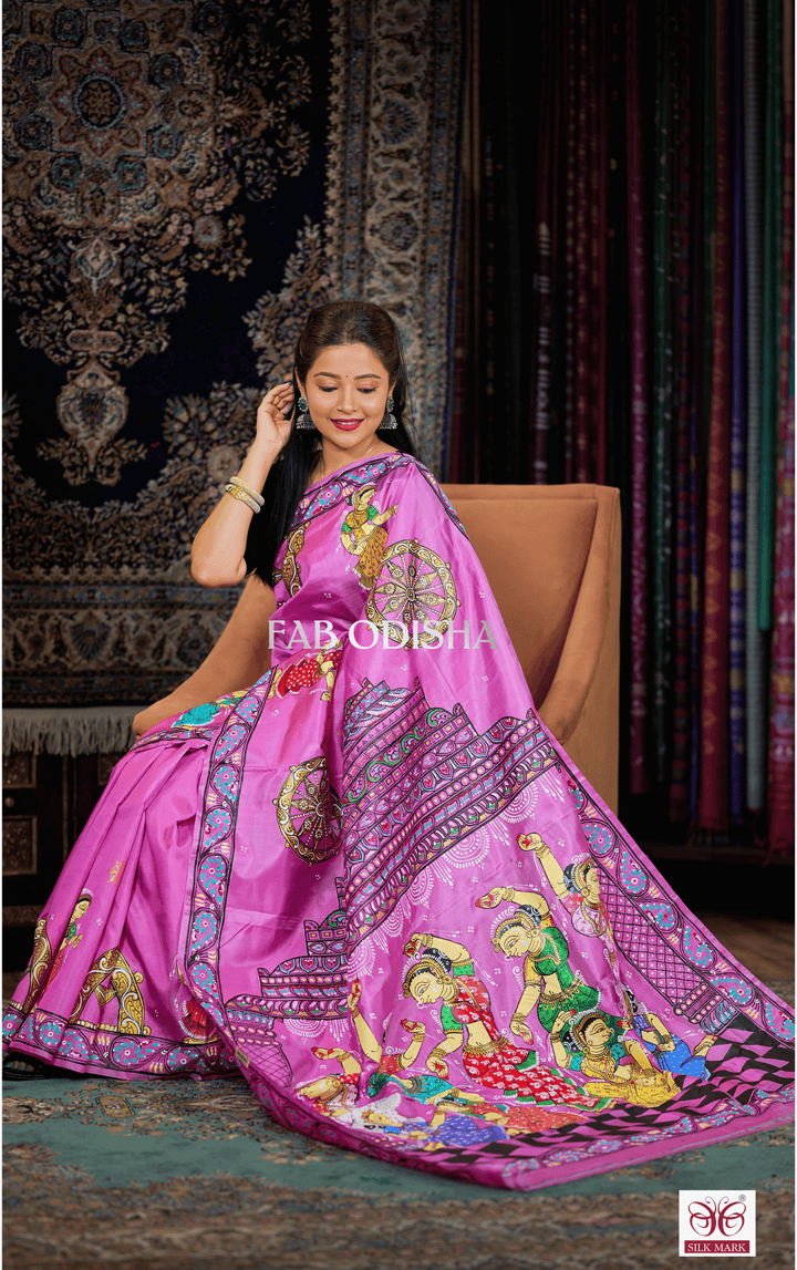 KONARK MAHOTSAV THEMED PATTACHITRA PURE SILK SAREE