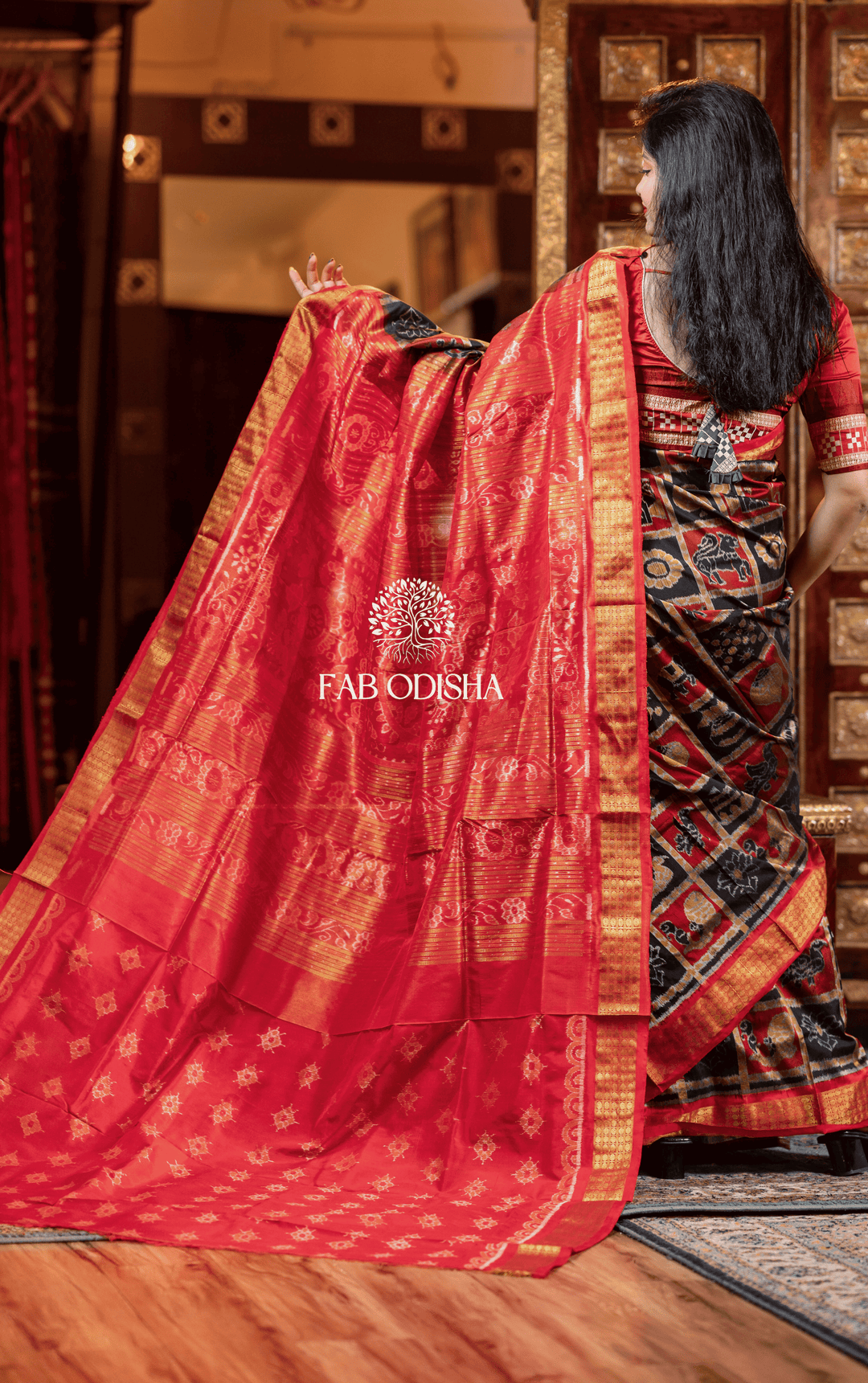 MADHURI DIXIT ODISHA HANDLOOM SAMBALPURI PURE SILK TISSUE ANCHAL SAREE