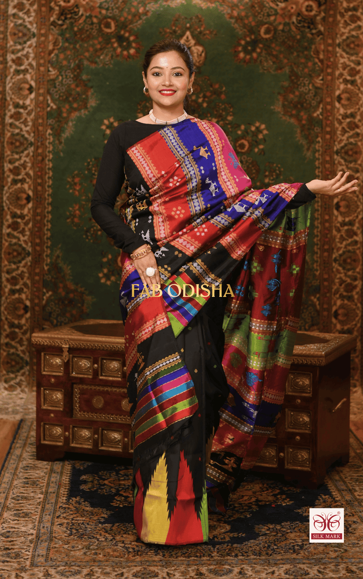 NOORVASTRA BERHAMPURI DOUBLE AANCHAL PURE SILK PATTA SAREE