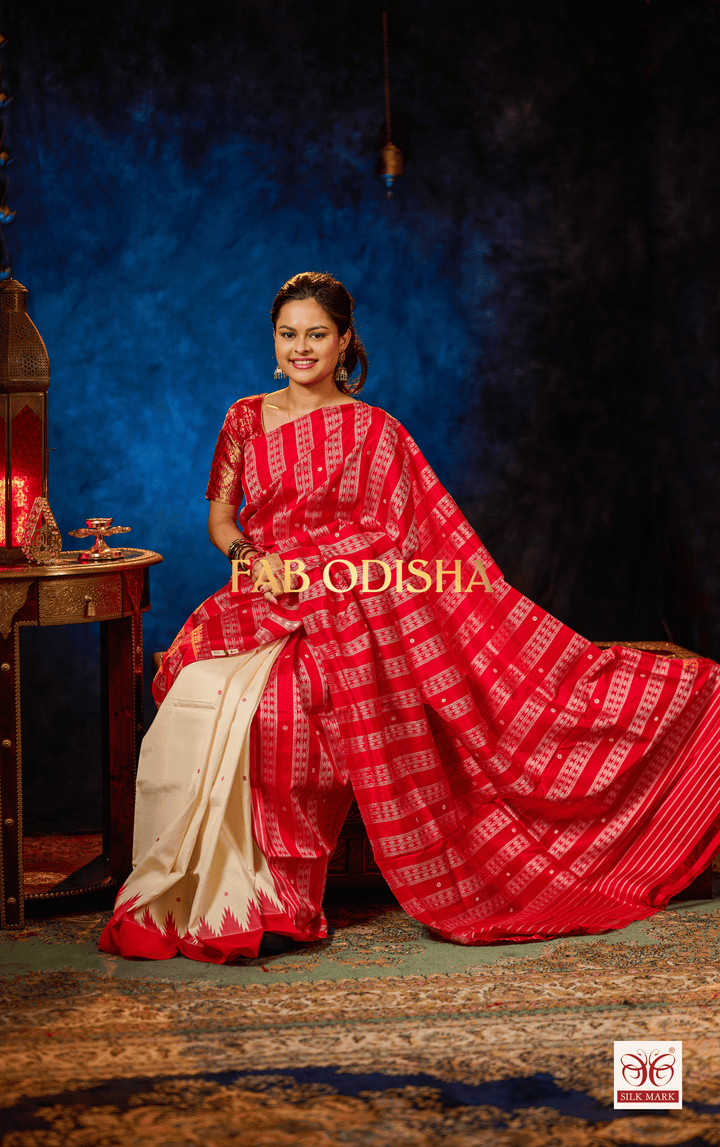 ROOPSAKHI VINTAGE PATLI EXCLUSIVE BERHAMPURI DOUBLE AANCHAL PURE SILK PATTA SAREE (Copy)
