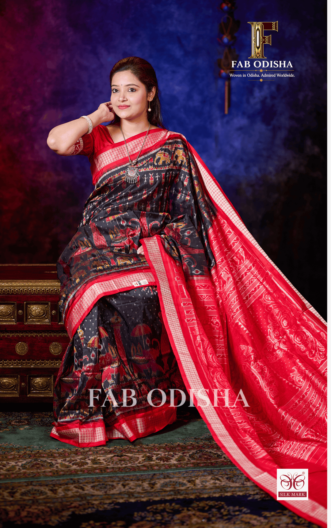 SHAHI GAJAPATI SAMBALPURI HANDLOOM PURE SILK PATTA SAREE