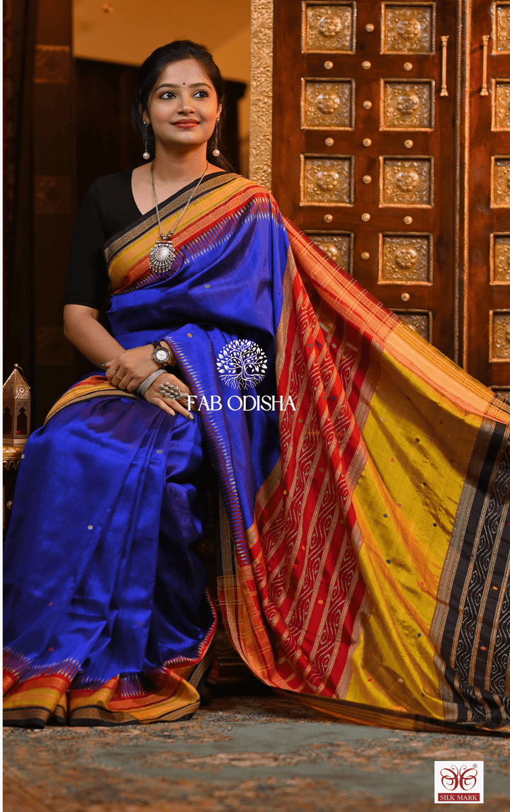 “NEEL-PARI EKAMRA TRAILS" MULBERRY HANDLOOM SILK SAREE