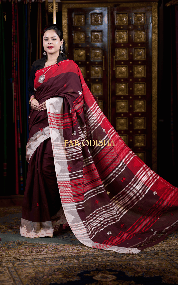 KORAPUT CRIMSON ORGANIC DYED KOTPAD COTTON SAREE