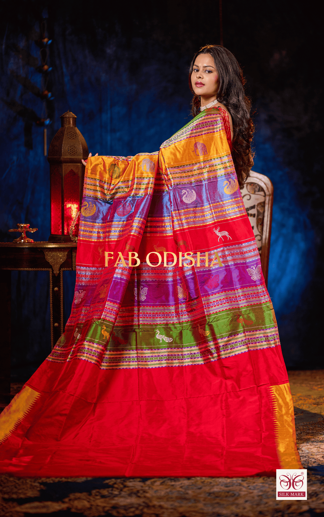 EXCLUSIVE MYSTIC BRIDAL RESPLENDENT DOUBLE ANCHAL BERHAMPURI PATTA SAREE