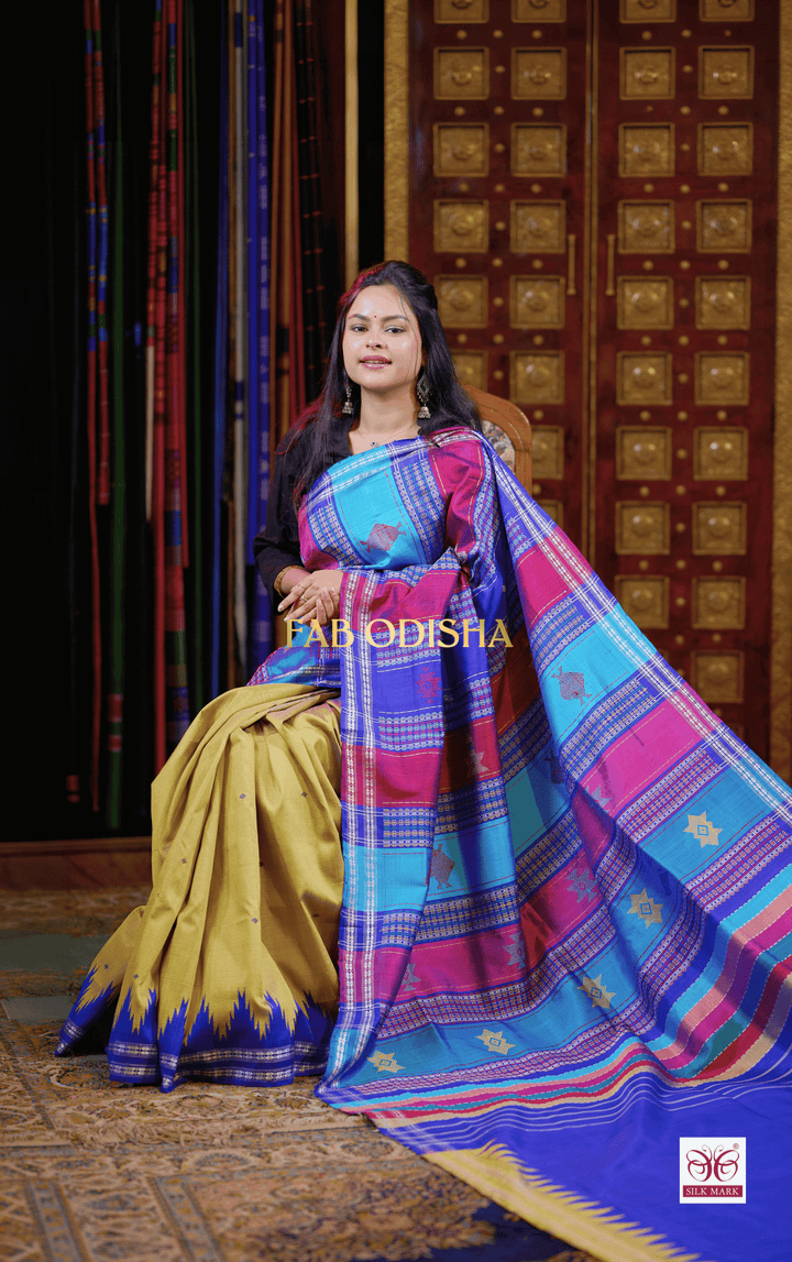 CHANCHAL RAGINI BERHAMPURI DOUBLE AANCHAL PURE SILK PATTA SAREE