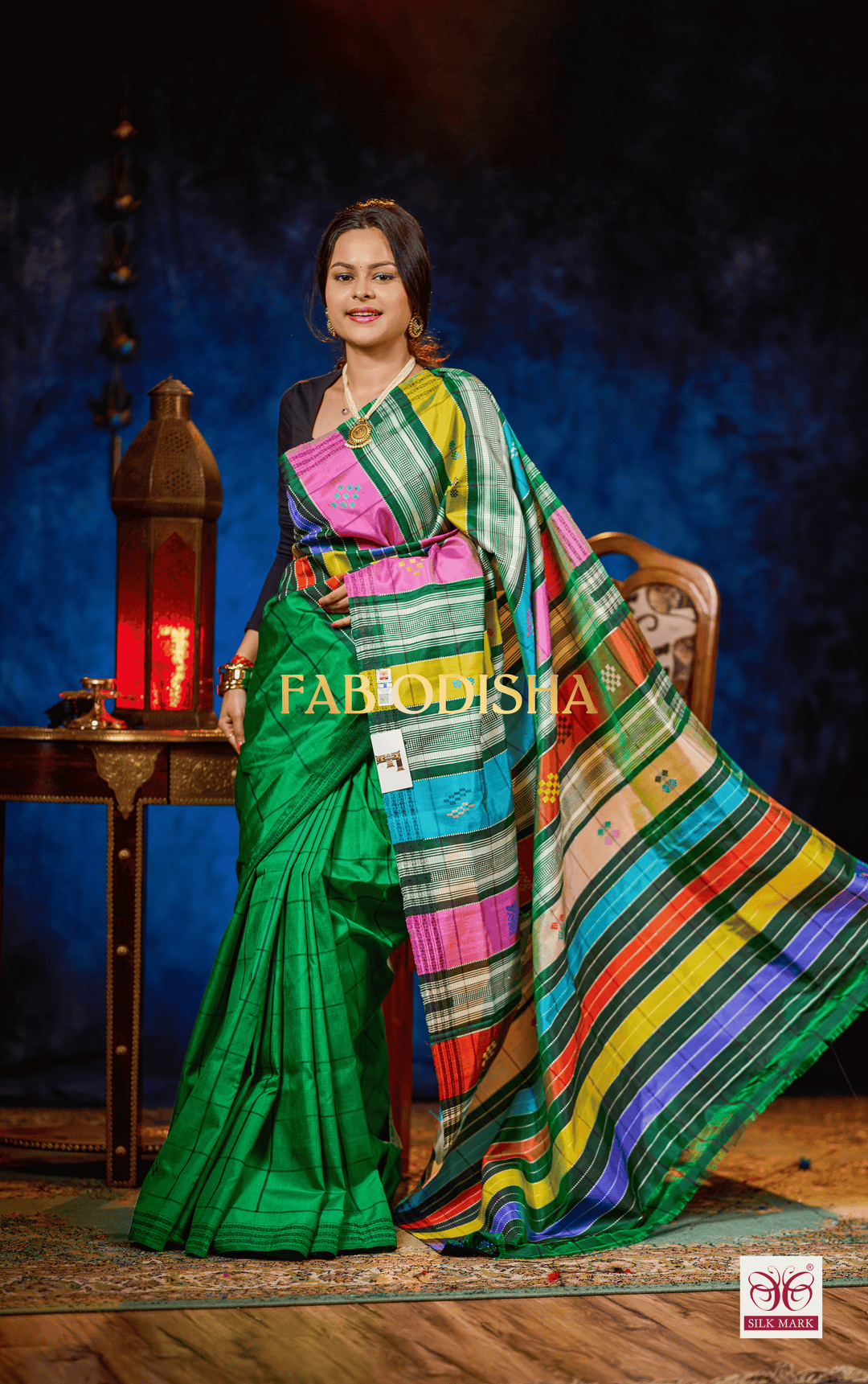 TANTIKA HERITAGE BERHAMPURI DOUBLE AANCHAL PURE SILK PATTA SAREE