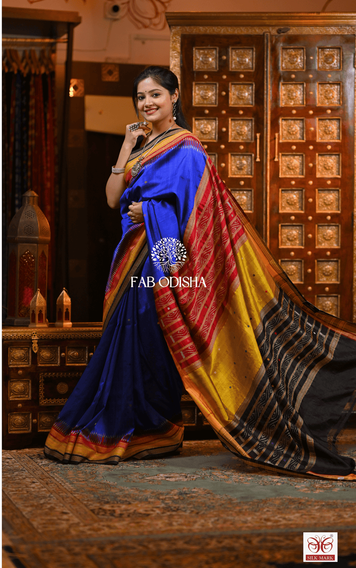 “NEEL-PARI EKAMRA TRAILS" MULBERRY HANDLOOM SILK SAREE