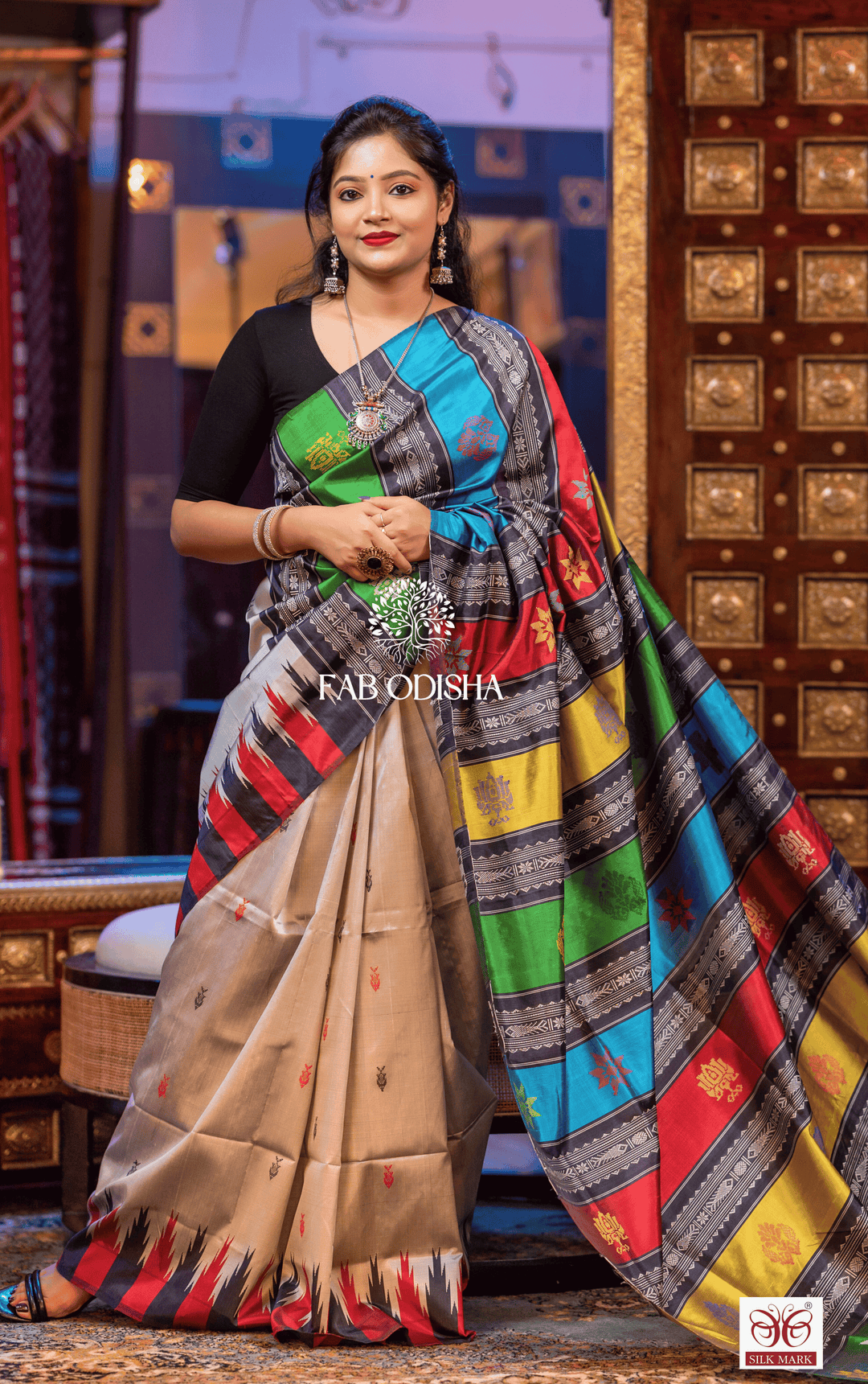 SANATANI SHRINGAR BERHAMPURI DOUBLE AANCHAL PURE SILK PATTA SAREE