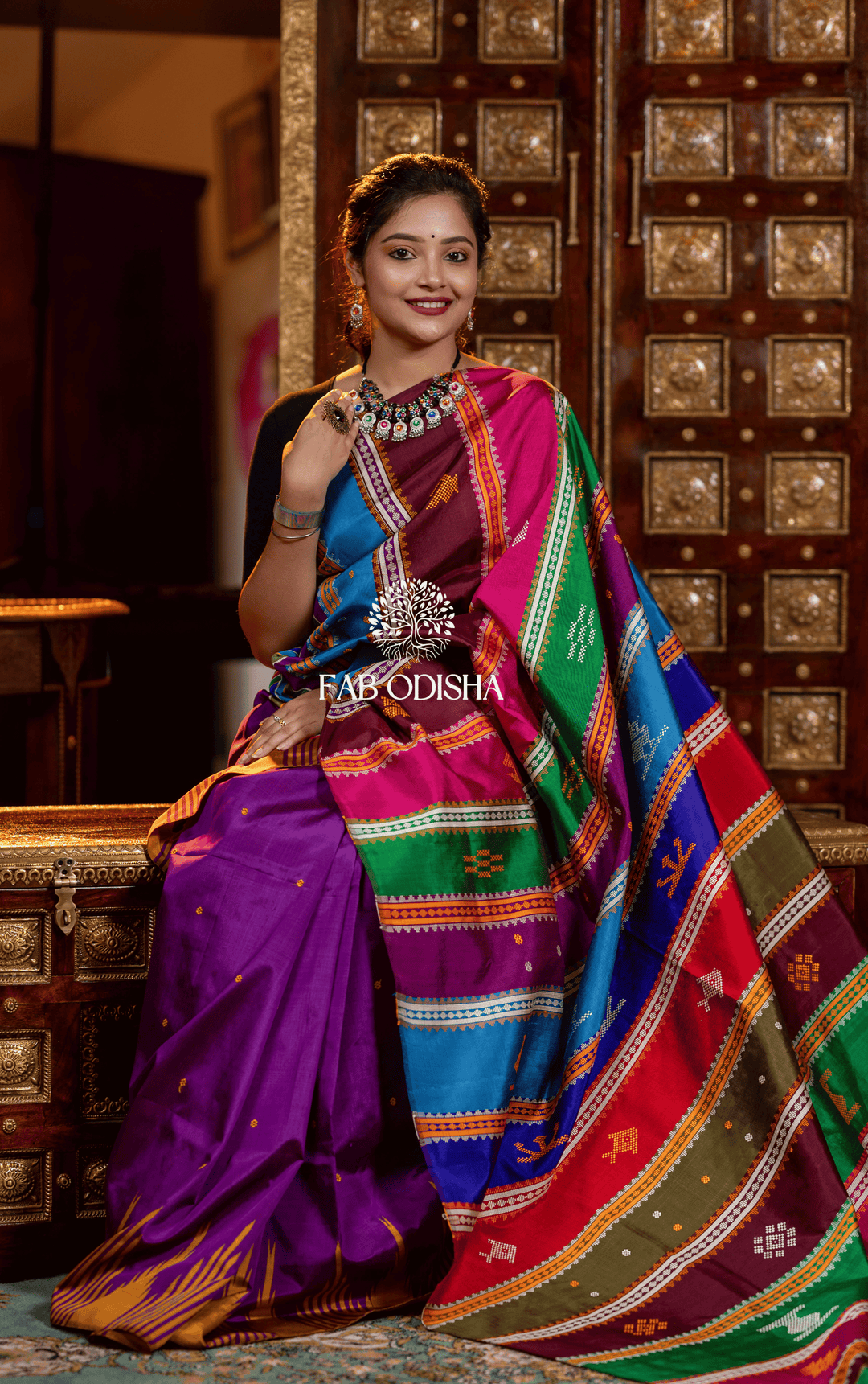 SOULFUL VIRASAT BERHAMPURI DOUBLE AANCHAL PURE SILK PATTA SAREE