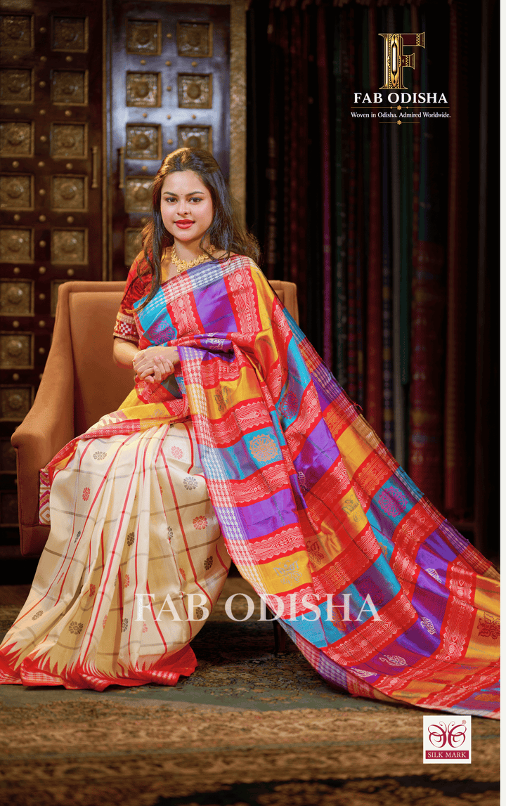 MANORAMA VASTRA BERHAMPURI HANDLOOM DOUBLE AANCHAL PURE SILK PATTA SAREE