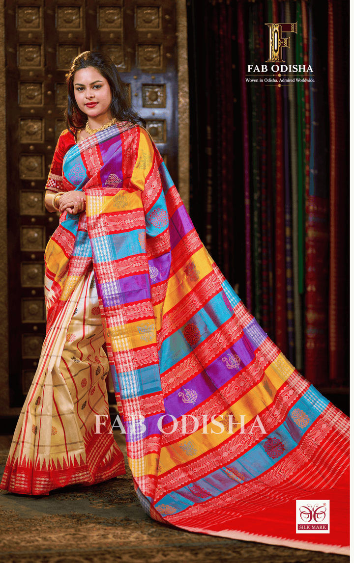 MANORAMA VASTRA BERHAMPURI HANDLOOM DOUBLE AANCHAL PURE SILK PATTA SAREE
