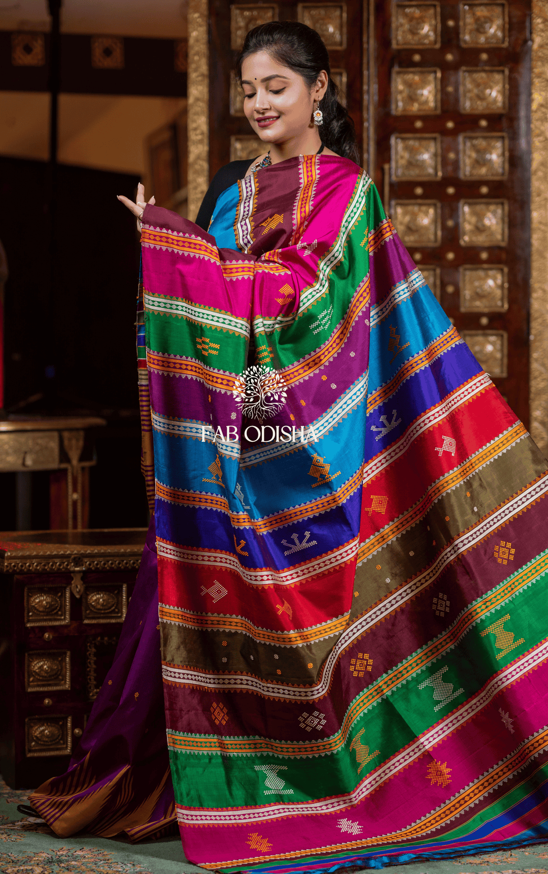 SOULFUL VIRASAT BERHAMPURI DOUBLE AANCHAL PURE SILK PATTA SAREE