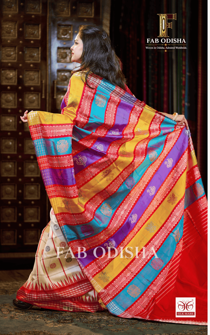 MANORAMA VASTRA BERHAMPURI HANDLOOM DOUBLE AANCHAL PURE SILK PATTA SAREE