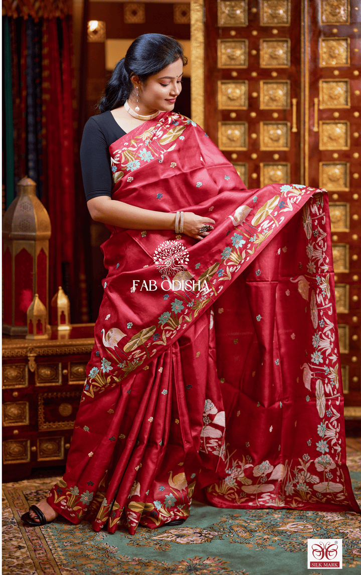 MAYA METTALIC SHIMMER DESIGNER FINE TUSSAR SILK SAREE