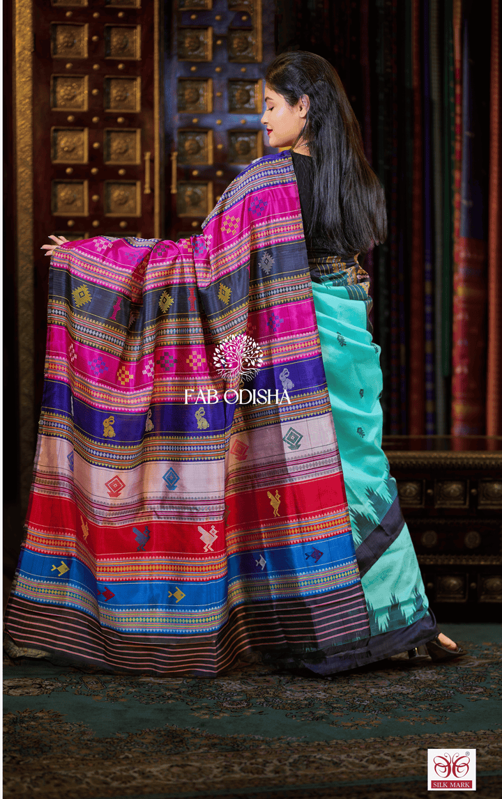 SHUBH SHRINGAR BERHAMPURI DOUBLE AANCHAL PURE SILK PATTA SAREE