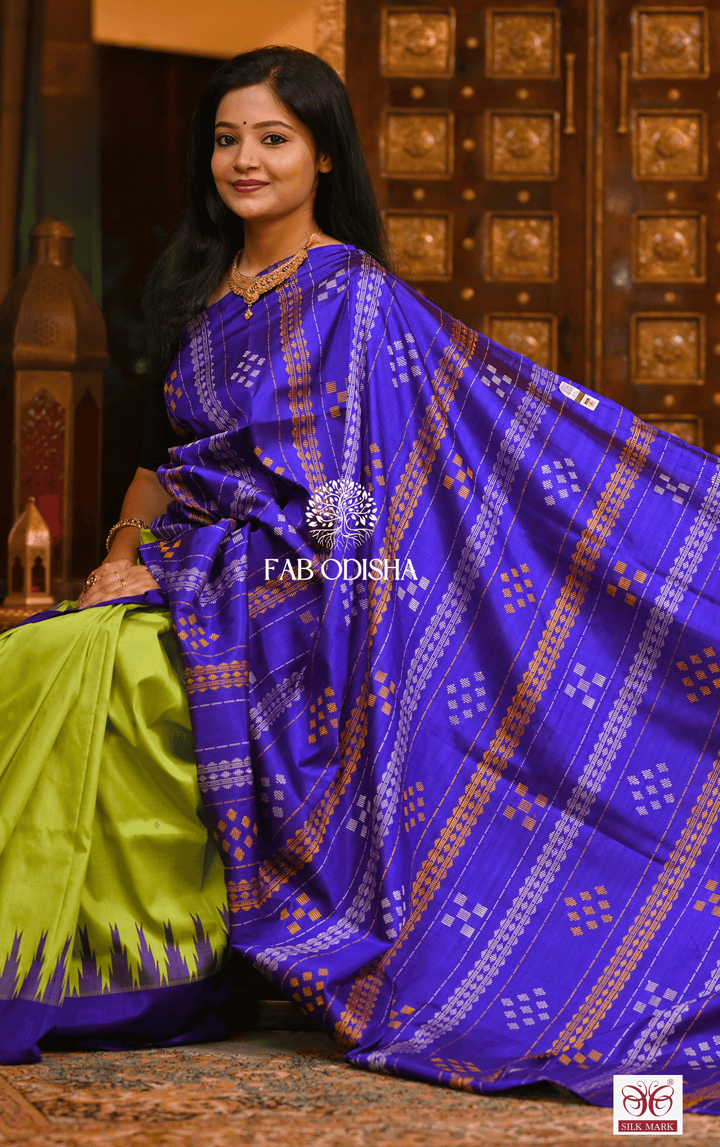 SHOBHANVITA BERHAMPURI DOUBLE AANCHAL PURE SILK PATTA SAREE