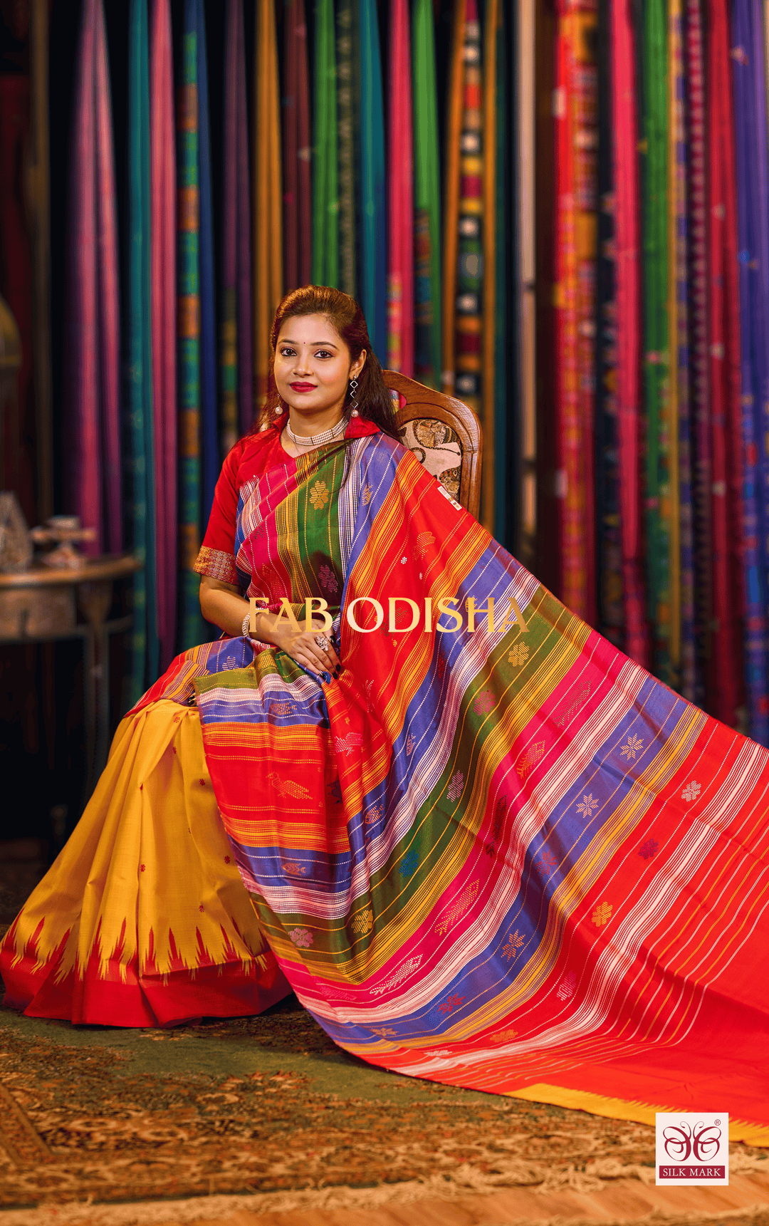 MAYURIKA LOOMS DOUBLE AANCHAL PURE SILK PATTA SAREE