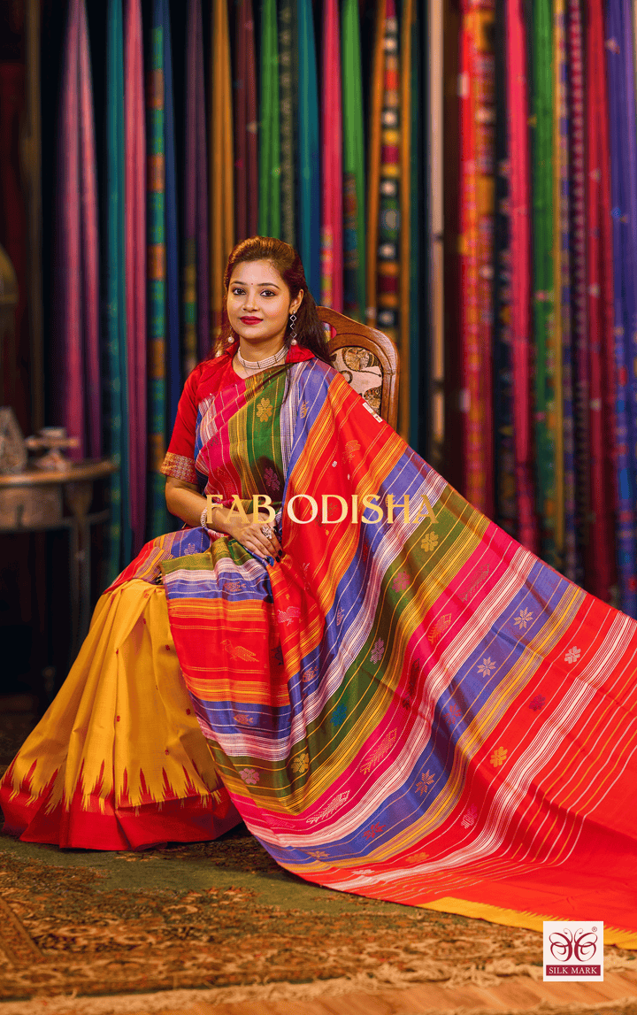 MAYURIKA LOOMS DOUBLE AANCHAL PURE SILK PATTA SAREE