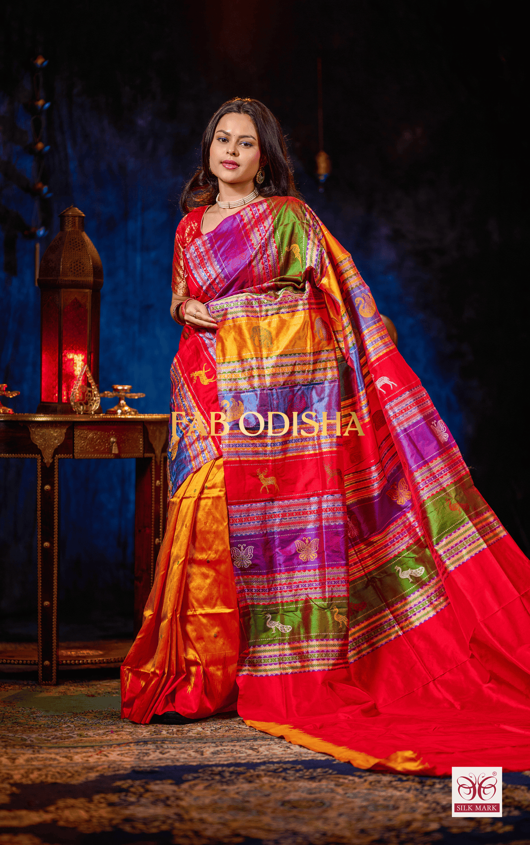 EXCLUSIVE MYSTIC BRIDAL RESPLENDENT DOUBLE ANCHAL BERHAMPURI PATTA SAREE