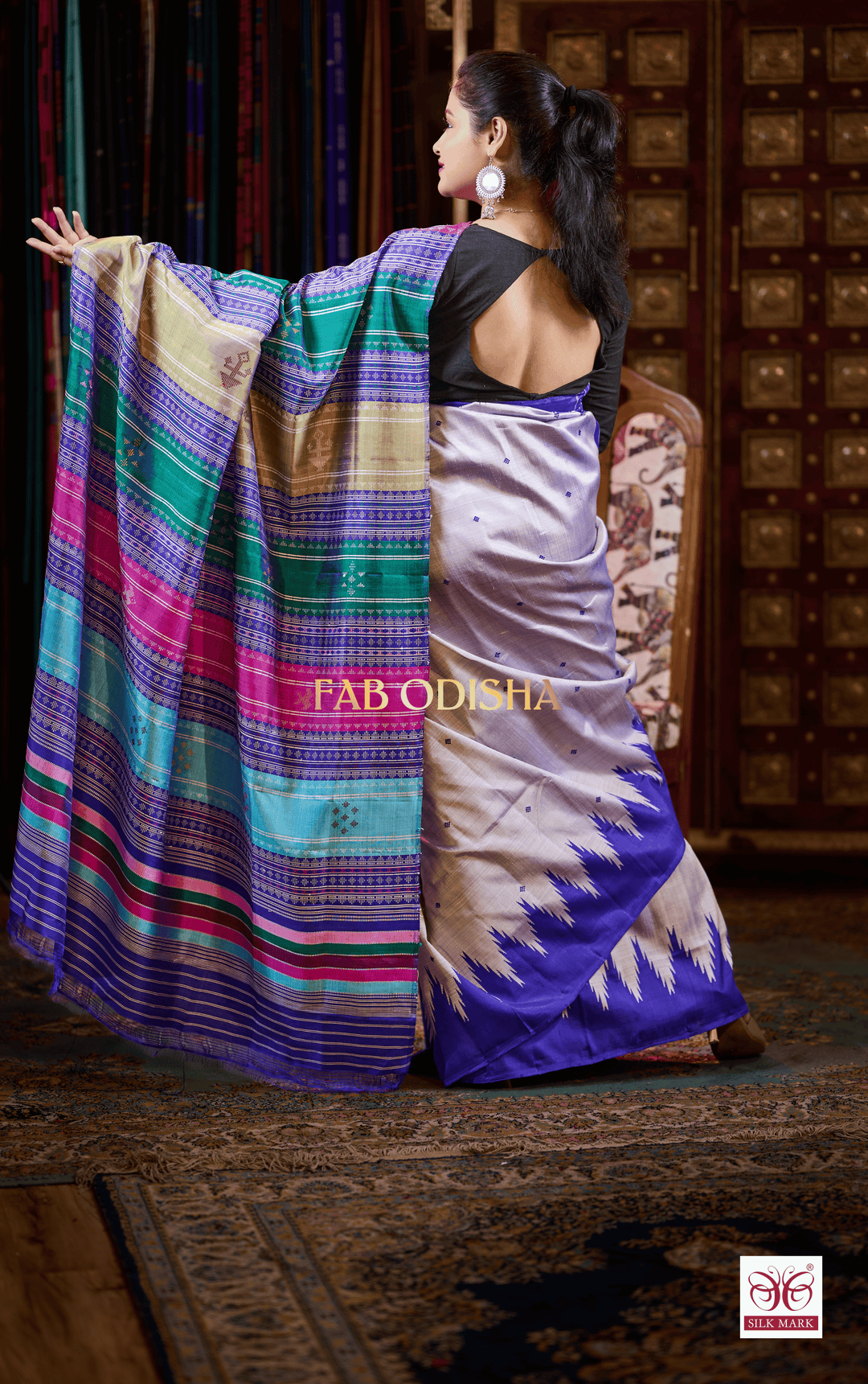 SUDARSHANA SILK LEGACY BERHAMPURI DOUBLE AANCHAL PURE SILK PATTA SAREE