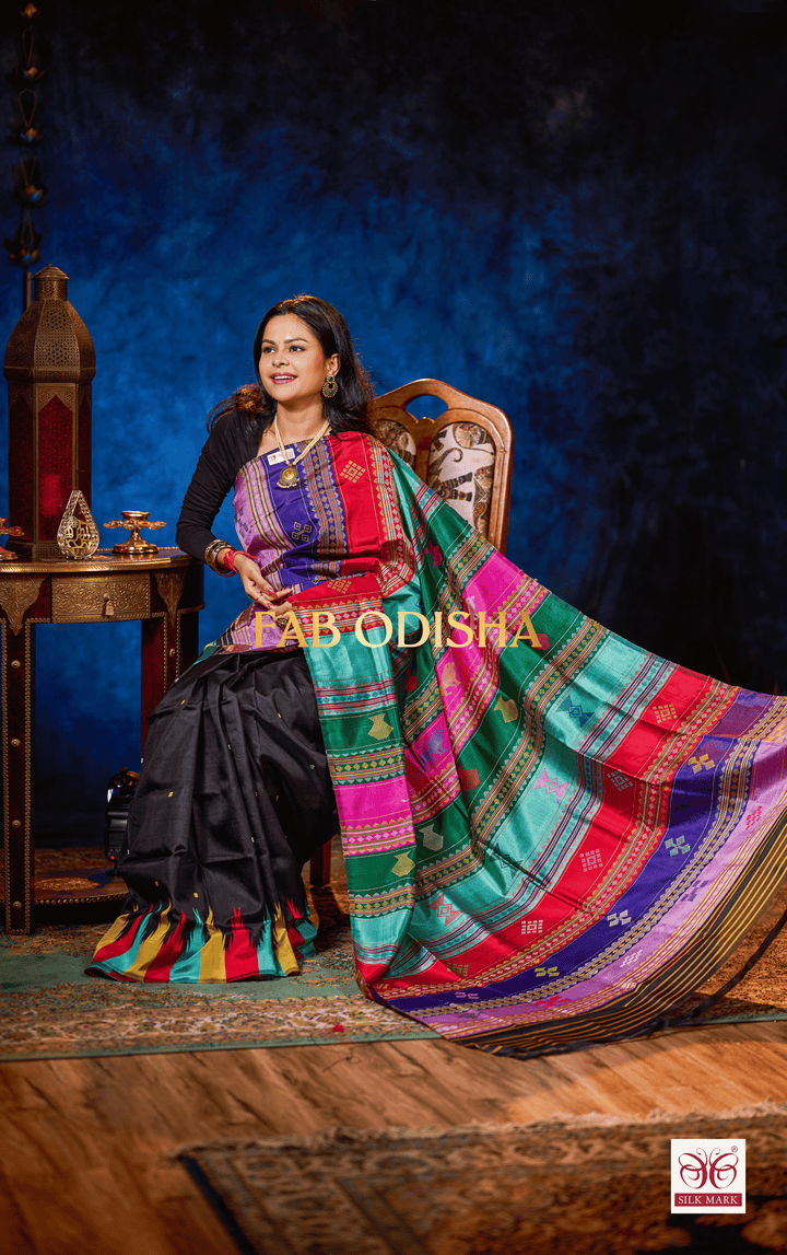 AUREVA WEAVES- BERHAMPURI DOUBLE AANCHAL PURE SILK PATTA SAREE