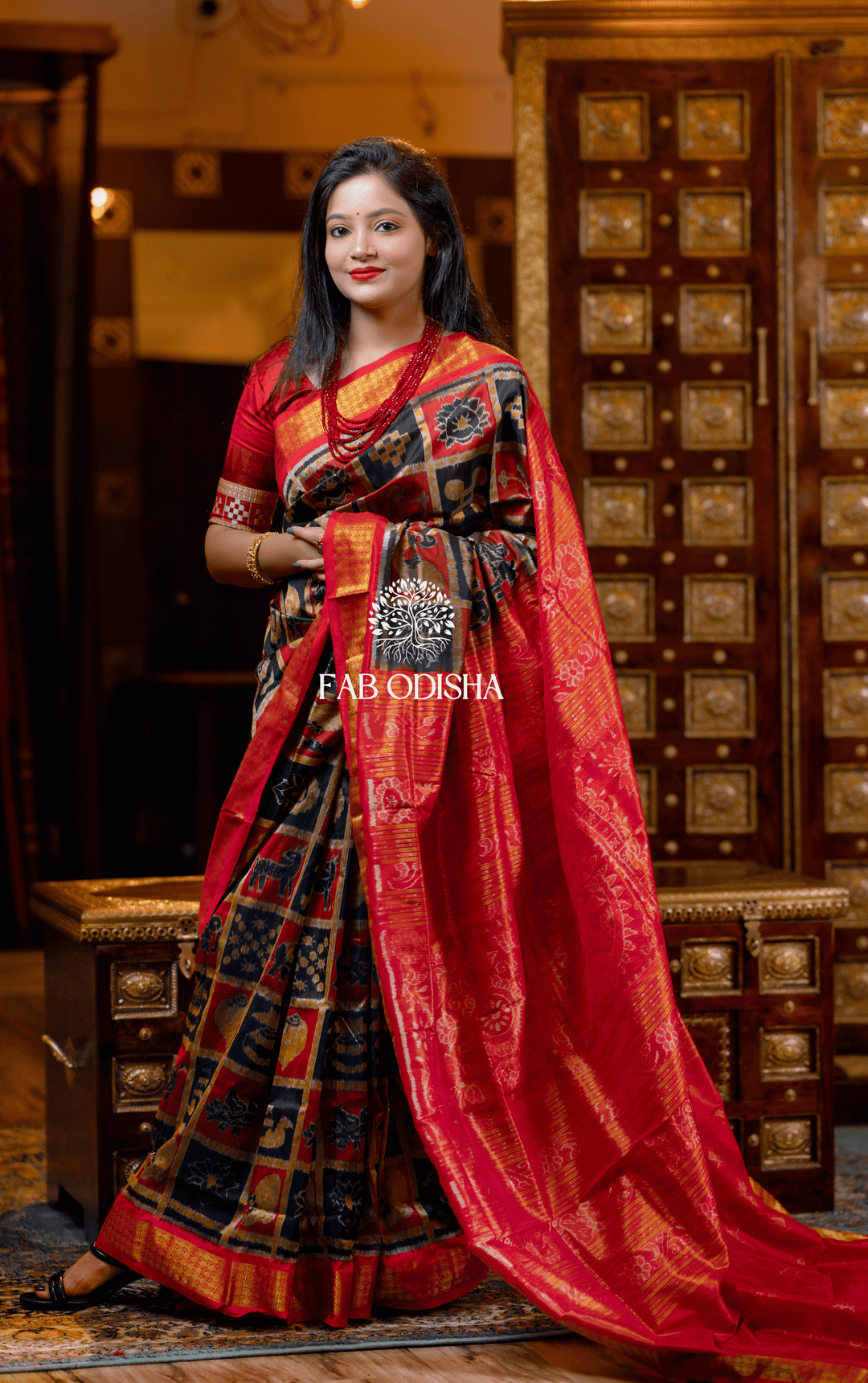 MADHURI DIXIT ODISHA HANDLOOM SAMBALPURI PURE SILK TISSUE ANCHAL SAREE