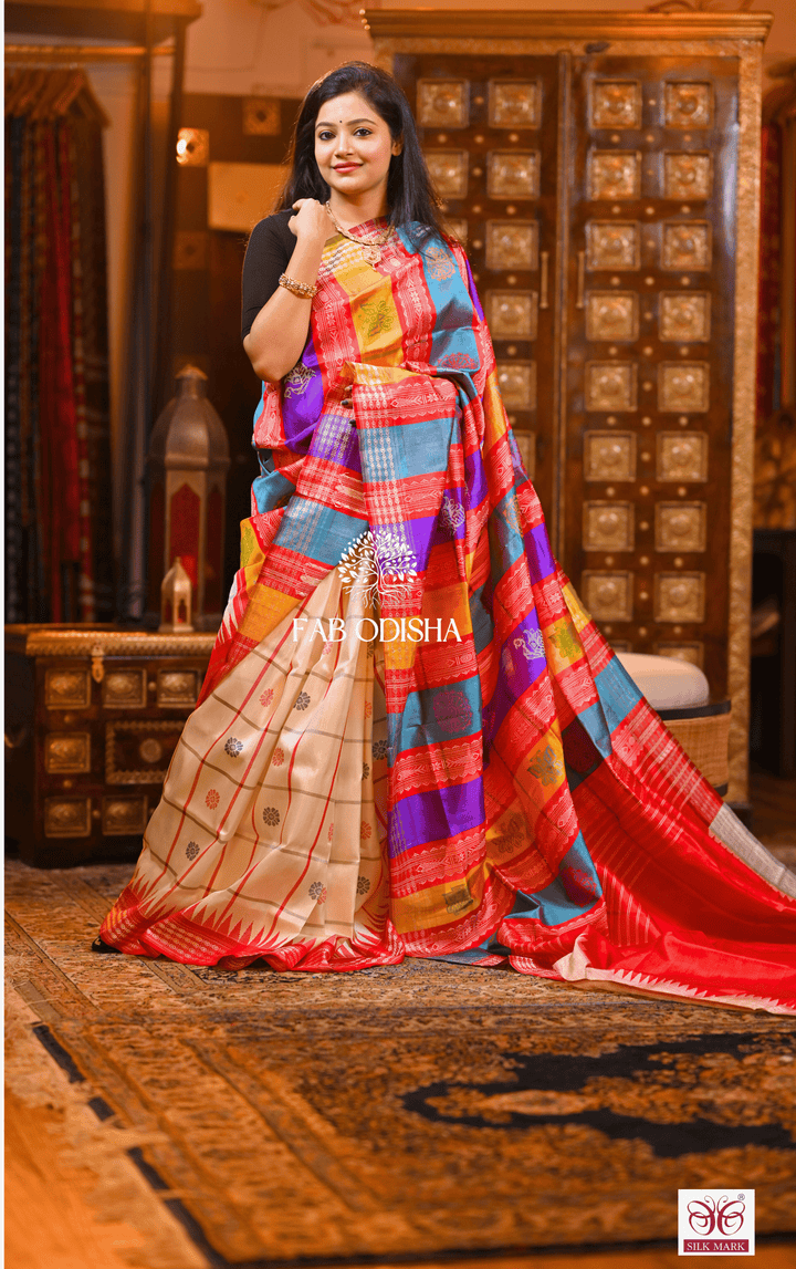 MADAM PRESIDENT DRAUPADI BERHAMPURI DOUBLE AANCHAL PURE SILK PATTA SAREE