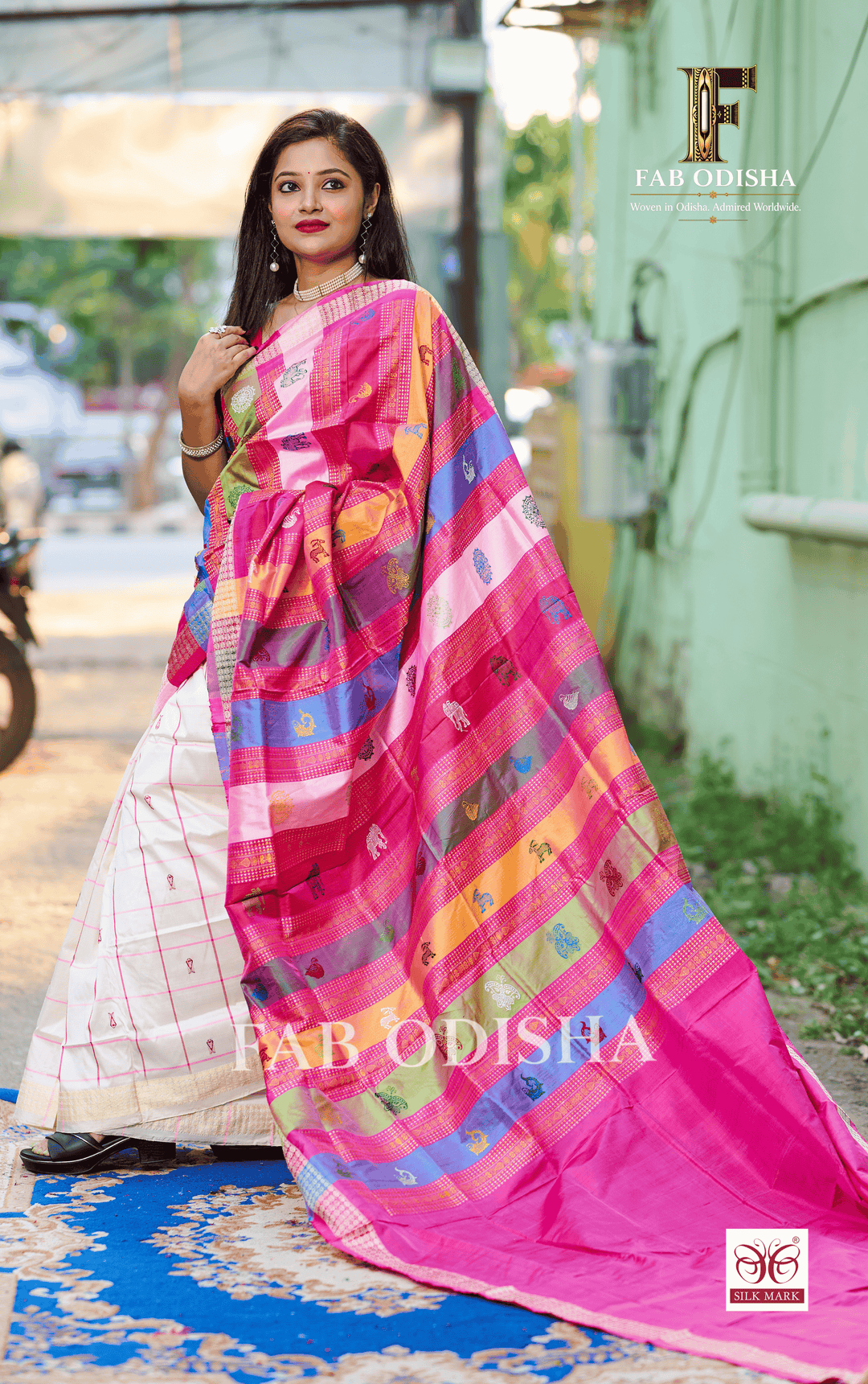 RANGA VILASA BERHAMPURI HANDLOOM DOUBLE AANCHAL PURE SILK PATTA SAREE