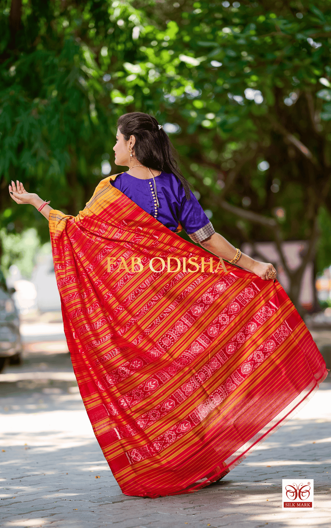 ANVAYA SUNDARAM EXCLUSIVE BERHAMPURI DOUBLE AANCHAL PURE SILK PATTA SAREE