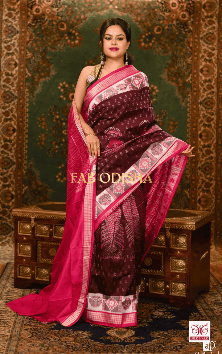 NAVYA ADYA MATSHYA SAMBALPURI HANDLOOM PURE SILK SAREE