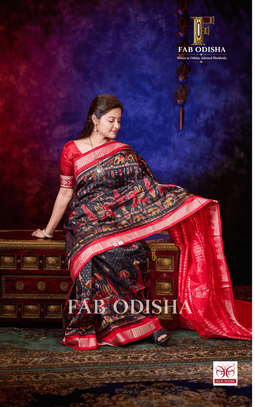 SHAHI GAJAPATI SAMBALPURI HANDLOOM PURE SILK PATTA SAREE