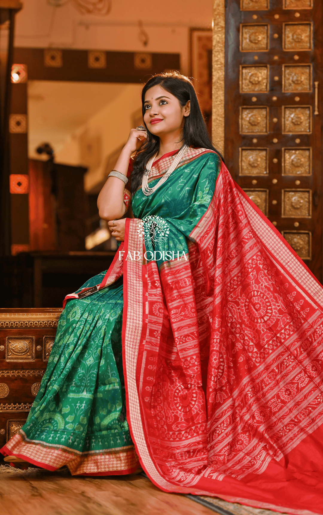 AANANDAM DRAPE BOITA SAMBALPURI HANDLOOM PURE SILK SAREE