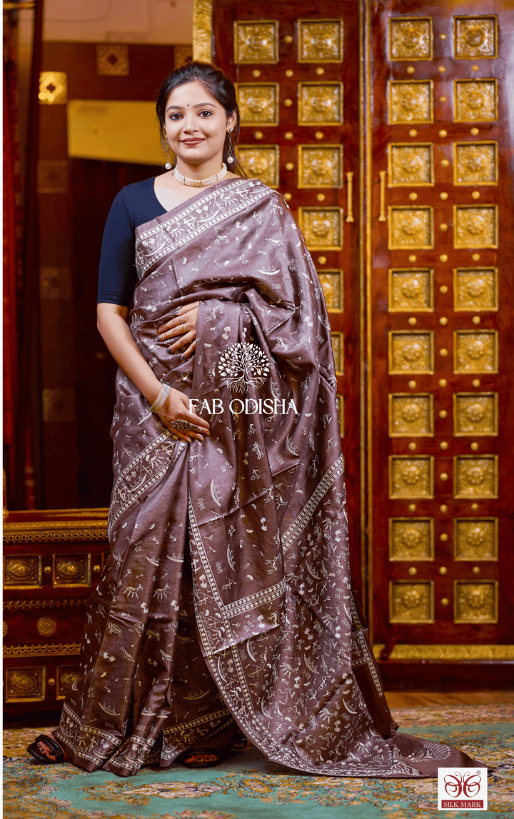 ARTISAN ALLURE DESIGNER FINE TUSSAR HANDLOOM SILK SAREE