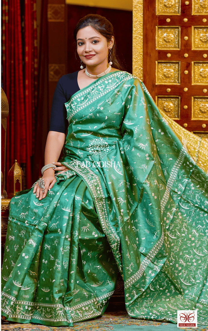 VEECHI GLAMOUR DESIGNER FINE TUSSAR HANDLOOM SILK SAREE