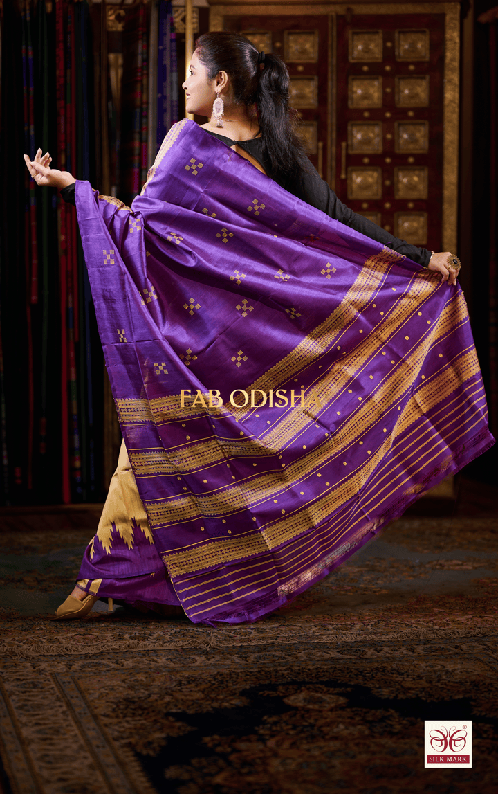 RACHANA SUTRA SELECTIONS BERHAMPURI DOUBLE AANCHAL PURE SILK PATTA SAREE