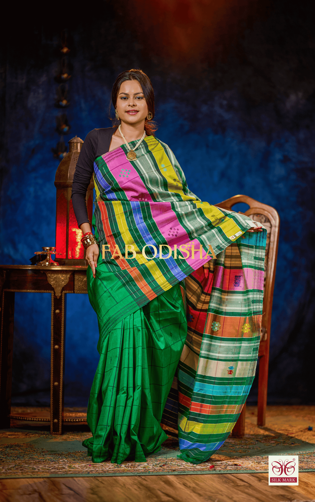 TANTIKA HERITAGE BERHAMPURI DOUBLE AANCHAL PURE SILK PATTA SAREE