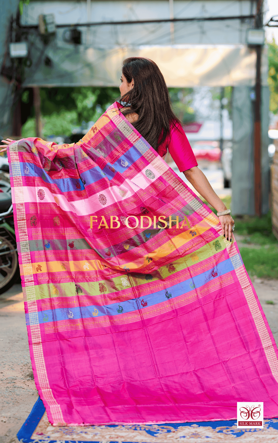 NAYANTARA LOOMS BERHAMPURI DOUBLE AANCHAL PURE SILK PATTA SAREE