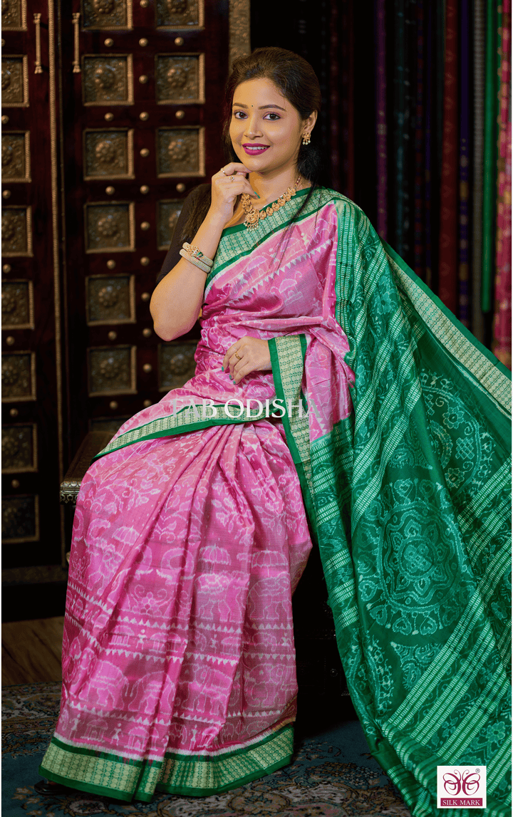 NOOR E SILK EXCLUSIVE SAMBALPURI HANDLOOM PURE SILK SAREE