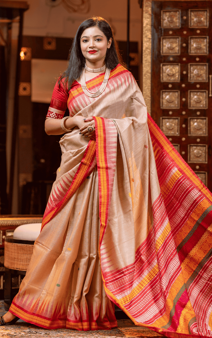 RAGINI PETAL WHISPER DESIGNER FINE TUSSAR SILK SAREE